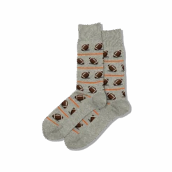 Men Sock - Grey W/ Footballs