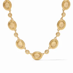 Julie Vos Tudor Stone Necklace In Champagne