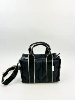 Airdrie Mini Puffer Tote - Black/White
