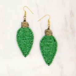 Christmas Lights Green Earring