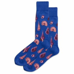 Men Sock - Purple W/ Sea Shells