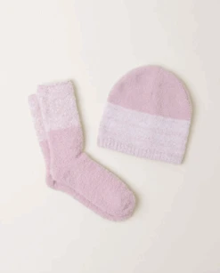 Barefoot Dreams CozyChic Sock Beanie Set