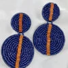 Colleen Navy/Orange Beaded Earring
