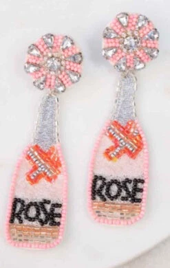 Earrings Rose Bottle Beaded