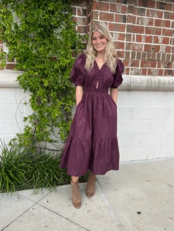 Eggplant Cut Out Midi Dress