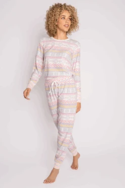 PJ Salvage Nordic Night Pants In Pastel Ivory