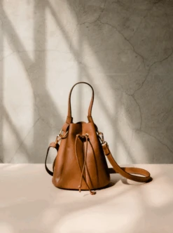 Blaire Crossbody Bucket Bag In Whiskey