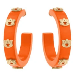 AU Resin Orange Hoop Earring