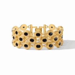 Julie Vos Tudor Triple Tennis Bracelet Black CZ