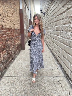 Sylvie Navy Ditsy Dress