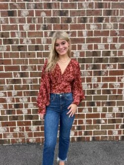 Pernilla Rust Floral Blouse