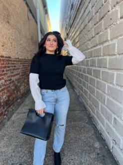 Boss Up Mixed Layer Cuff Top