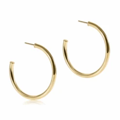 Enewton Round Gold 2" Post Hoop 3mm Smooth