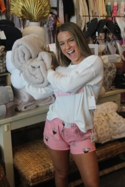 PJ Salvage Pink Martini PJ Flannel Short