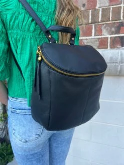 Hobo River Leather Backpack In Black -Fashion Clothing Store IMG 5645