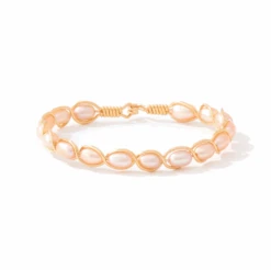 Ronaldo Natural Charm Gold With Pink Pearls