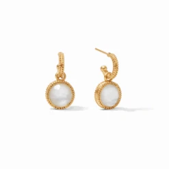 Julie Vos Fleur-de-Lis Hoop & Charm Earring