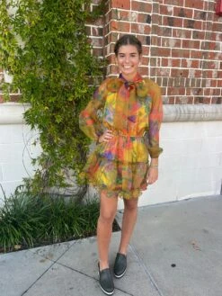 Yellow Bow Mini Dress