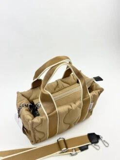 Airdrie Mini Puffer Tote - Tan/White -Fashion Clothing Store ac6c9941IMG 1838