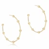Enewton Beaded Simplicity 1.5" Post Hoop 4mm Gold