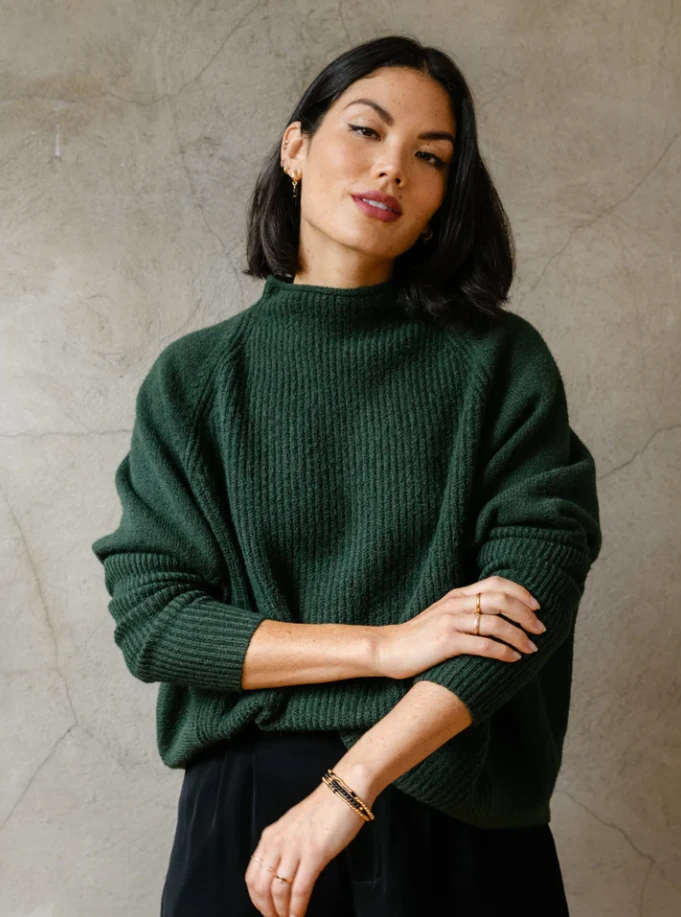 Able Harriet Slouchy Sweater In Green