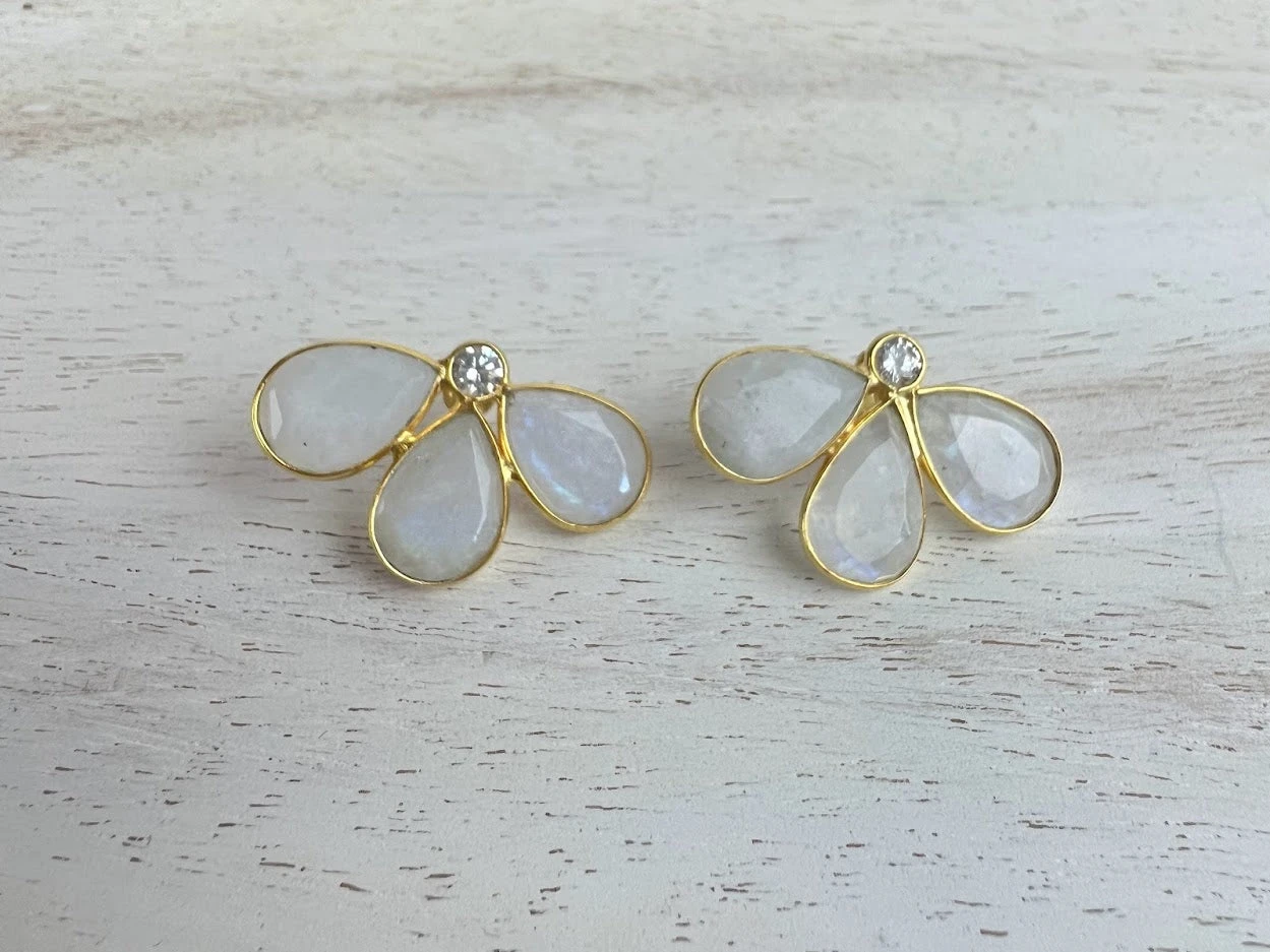 Three Petal Stud Earring 1 Three Petal Stud Earring