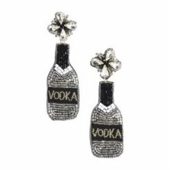 Vodka Beaded Black Earrings
