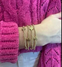 Enewton Signature Cross 3mm Bead Bracelet - Gold