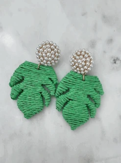 Palm Leaf Wicker Earrings