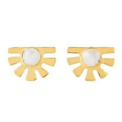 Elyssa Bass Sunburst Moonstone Stud