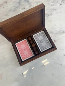 Playing Card/Dice Wood Set