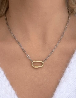 Clingy Carabiner Gold/Silver Necklace