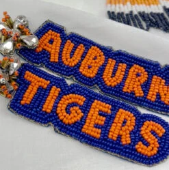 Auburn Tigers Beaded Earrings
