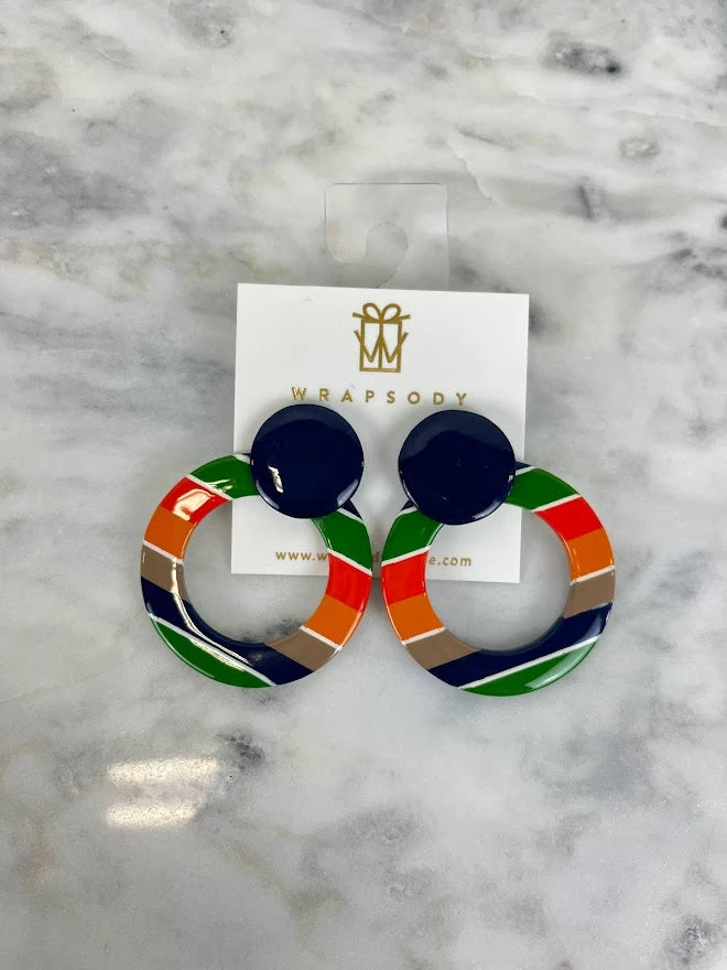 Sunshine Tienda Double Circle Texas Striped Earring 1 Sunshine Tienda Double Circle Texas Striped Earring